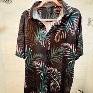 Puma PTC Floral Hawaiian Palm Golf Polo Large Men Shirt